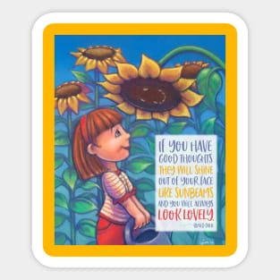 "You Will Always Look Lovely" Sunflower Girl Sticker